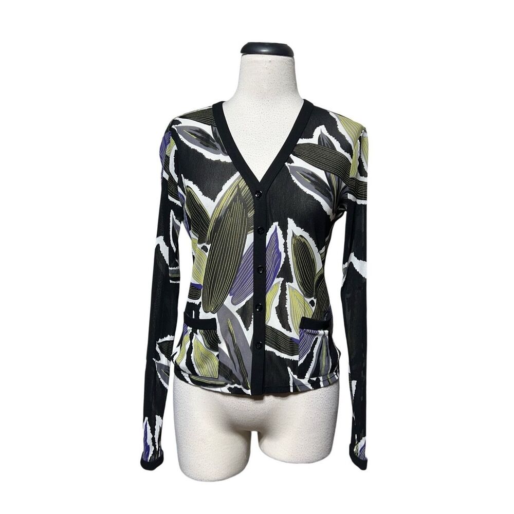 Etcetera Long Sleeve Sheer Cardigan Blouse Size Small